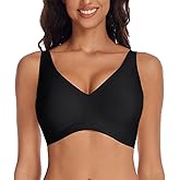 THANKPEARL Womens Wireless Seamless Bras Deep V Supportive No Underwire Bra Plunge Comfort Tshirt Push Up Bralettes