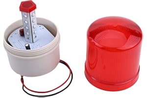 Bettomshin 1Pcs Rotating Warning Light Bulb, 110V DC 2W, Industrial Signal Tower No Buzzer Alarm Indicator Lamp for Construction Freight Works Red