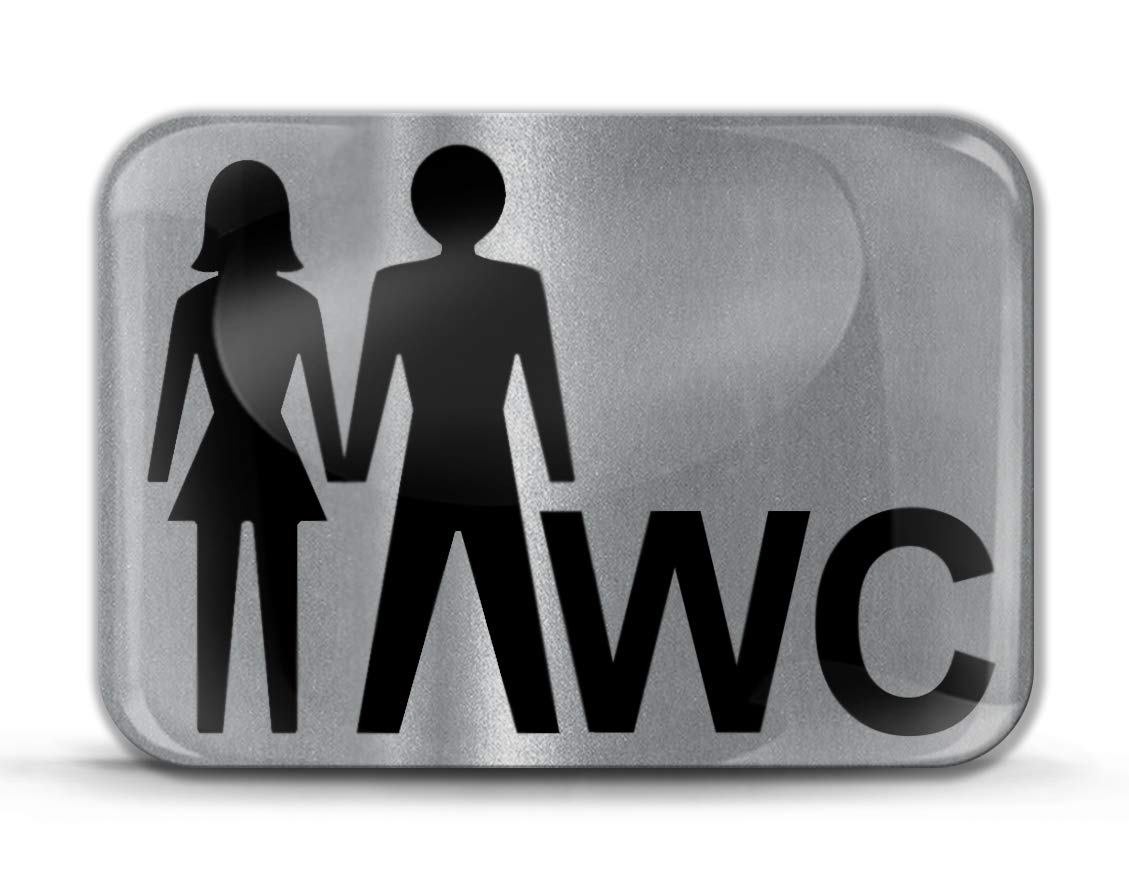 Biomar Labs 1 x 3D Domed Silicone WC Sticker Toilet Restroom Bathroom Men Women Wall Door Home Symbol Sign Decals KS 210 Z*