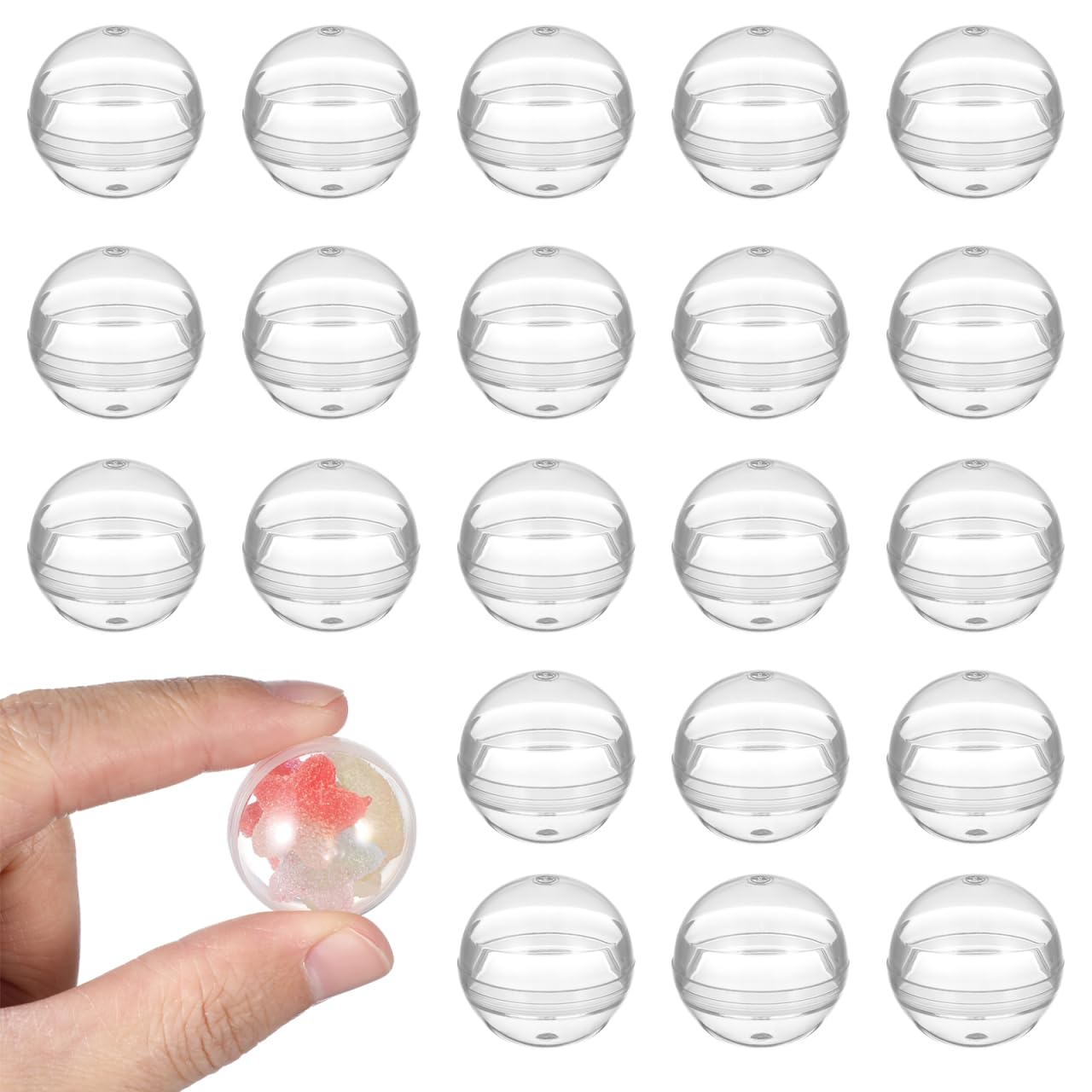 MAGICLULU 100pcs Empty Clear Round Capsules 28MM Plastic Hanging Balls Fillable Ornament Ball Fillable Balls Bulk Claw Machine Capsules Small Round Capsules for Party Favor Prize Vending Machine