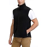 MOHEEN Men's Fleece Vest Outdoor Full Zip Softshell Sleeveless Jacket with Pockets