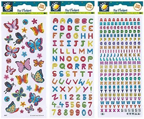 Craft Planet Fun Stickers, Funky Stars, for Young Crafters Posters, Card Making, Scrapbooking, Party Bag Fillers, Book