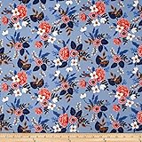 Cotton + Steel 0456511 Rifle Paper Co. Les Fleurs Birch Periwinkle Fabric by the Yard