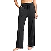 SANTINY Women's Soft Sweatpants Lightweight Yoga Lounge Casual Pants Stretch Open Bottom Sweat Pants for Women with Pockets