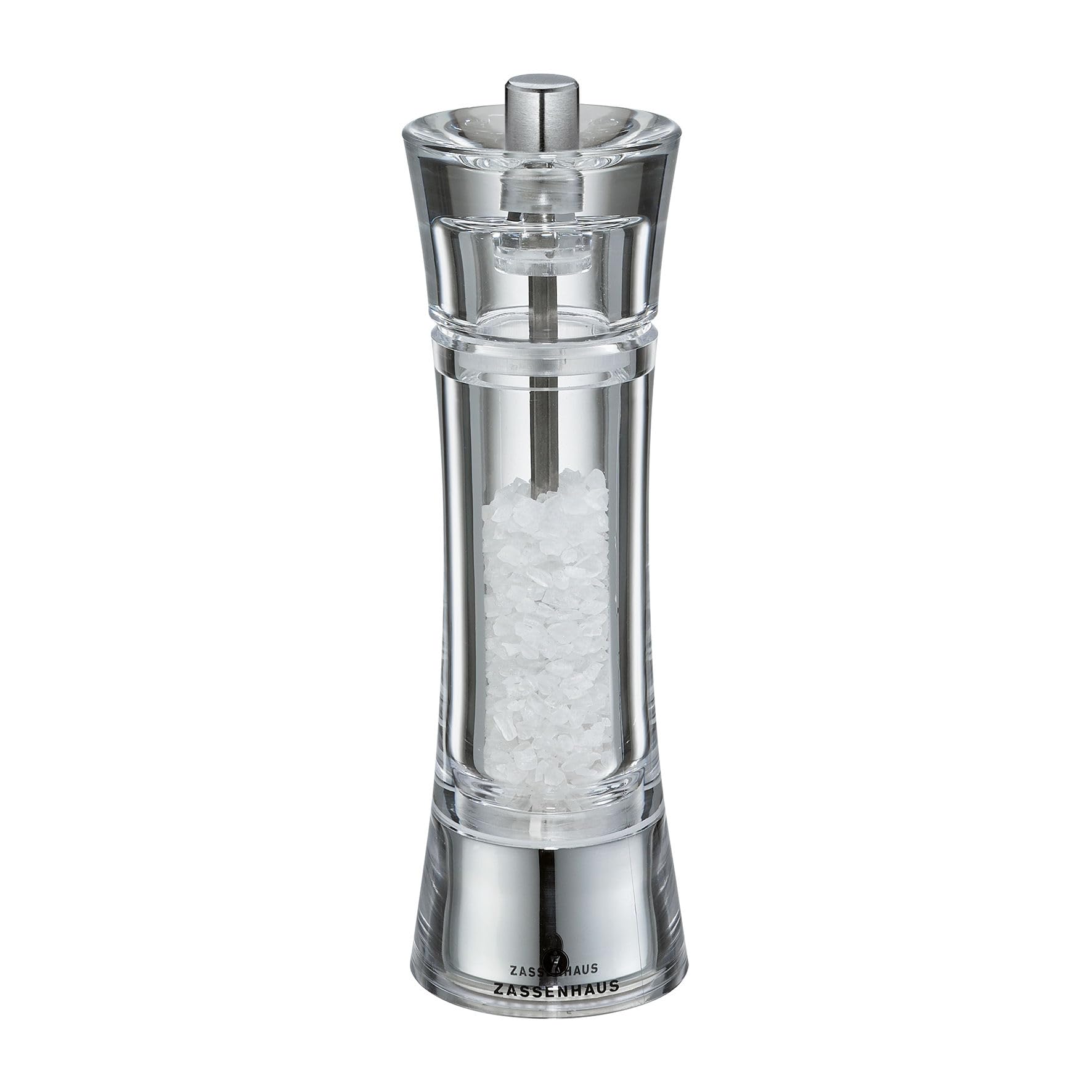 Zassenhaus 18 cm Acrylic Aachen Salt Mill, Transparent