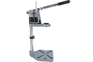 YAEKOO Adjustable Drill Press Stand for Drill Workbench Repair Tool Universal Bench Clamp Support Tool, Drill Press Table, Drill Stand for Hand Drill Single Hole Aluminum Base (1 Mounting Hole)