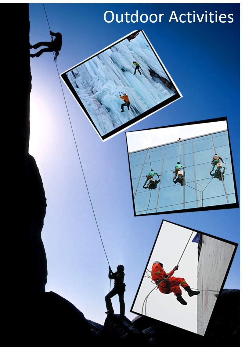 Outdoor Climbing Rope 10M(32ft) 20M(64ft) 30M Static Rock Climbing Rope, Escape Rope Ice Climbing Equipment Fire Rescue Parachute Rope