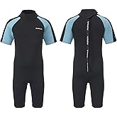 Aunua Kids Wetsuit for Youth Boys Girls, 3/2mm Full Wetsuit & 3mm Shorty Wetsuit for Swimming, Surfing
