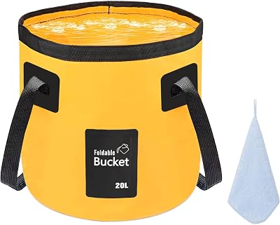 FALEIZHI 12L 20L Folding Water Bucket Portable Collapsible Camping Yellow