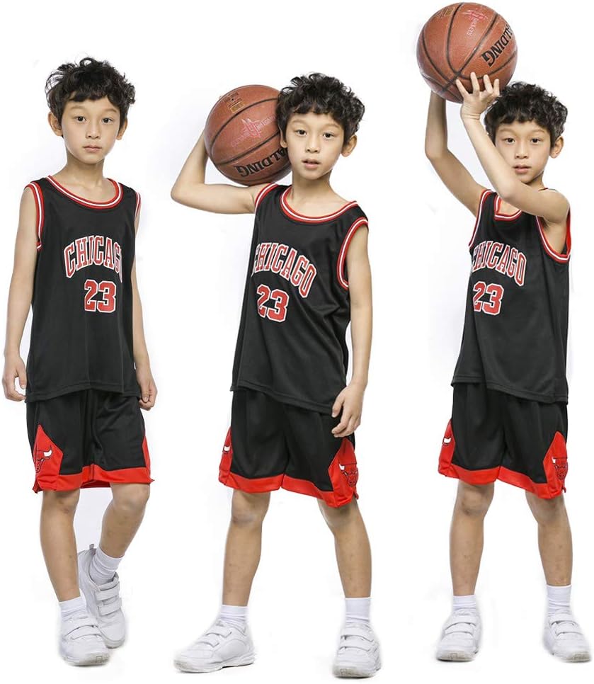 XCR Kids Boys Girls Men Adults NBA Michael Jordan #23 Chicago Bulls RETRO Basketball Jerseys Summer Suits Kits Top+Short 1 Set