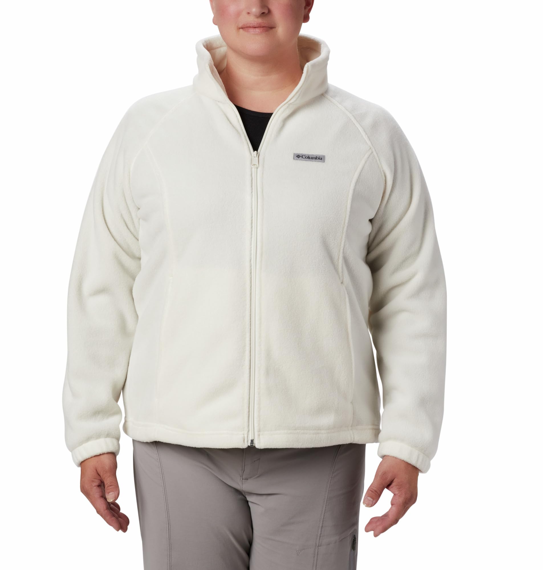Columbia Womens Benton Springs Full Zip Fleece Jacket, Chalk, XX-Large Image