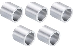 uxcell 5pcs Aluminum Spacer 3/8" Bore x 1/2" OD x 1/2" Length Screw Standoff Bushing Plain Finish Round Metal Spacer for 3/8 