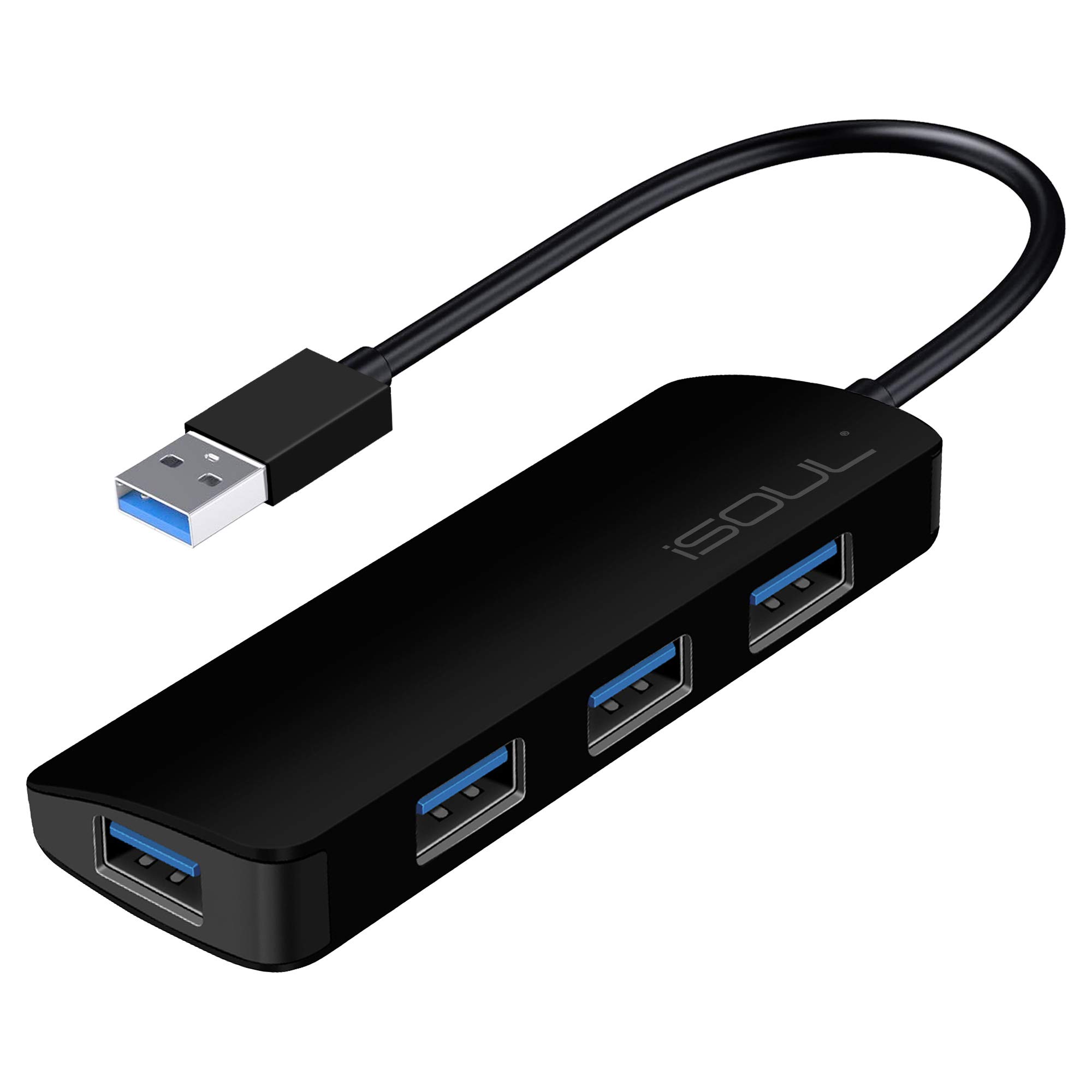 4-Port USB 3.0 Ultra Slim Data Hub for Macbook, Mac Pro/mini, iMac, Surface Pro, XPS, Notebook PC, USB Flash Drives, Mobile HDD, PS4, PS5 and More