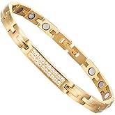 QIAOZILI Ultra Strength Magnetic Bracelet for Women Stainless Steel Lymphatic Drainage Magnetic Therapy Bracelets, Adjustable size Magnetic Therapy Jewelry Gifts for Women