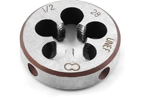 Qjaiune 1/2-28 UNEF Right Hand Thread Die for Threading Mold Machining, 1/2 Inch Thread & 1/28 Inch Pitch Machine Thread Die, Alloy Steel