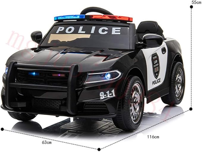 Amazon パトカー 乗用玩具 電動ラジコンカー リモコンカー 多機能 おもちゃ 充電式 個性 かっこいい 子供用1 6歳 ブラック Wjc10 電動乗用 おもちゃ