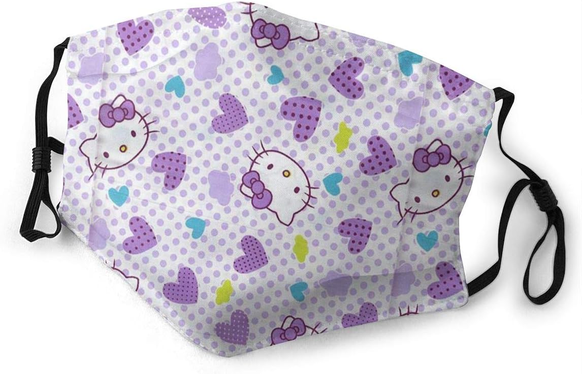 WRWDS Purple Hello Kitty Face Cover Protective Mouth Face Guard Anti Dust Reusable Face Shield