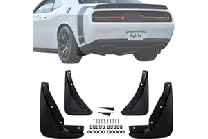 Autrix Challenger Mud Flaps for 2015-2024 Dodge Challenger Splash Flaps Front & Rear Mud Guards Fender Accessories 4Pcs Matte