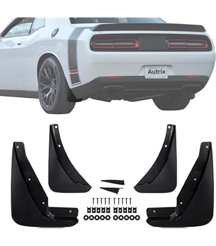 Crosselec 4Pcs Car Black Mud Flaps Mudguard Fender Accessories For D