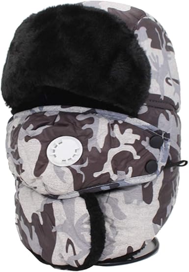white camo bomber hat