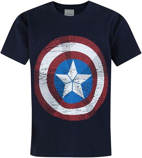 Amazon マーベル Marvel アベンジャーズ オフィシャル商品 子供用 半袖 キャプテン アメリカ シールド Tシャツ 男の子 9 10 Years ブルー Tシャツ カットソー 通販