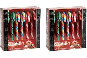 Cold Stone Creamery Ice Cream Flavored Candy Canes Pack of 2 Strawberry Blonde, Mint Chocolate Chip, Birthday Cake Remix, Christmas Stocking Stuffers w/Exit 28 Bargains Sticker