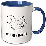3dRose Squirrel Whisperer Two Tone Mug, 1 Count (Pack of 1), Blue/White