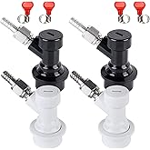FERRODAY Ball Lock Keg Disconnect, 2 Pack Quick Ball Lock MFL Disconnect | Corny Keg Disconnect Flared 5/16&rdquo; Gas 1/4&rdquo; Liquid Barbed, Stainless Swivel Nuts for Ball Lock Corny Keg Post Fitting for Brew