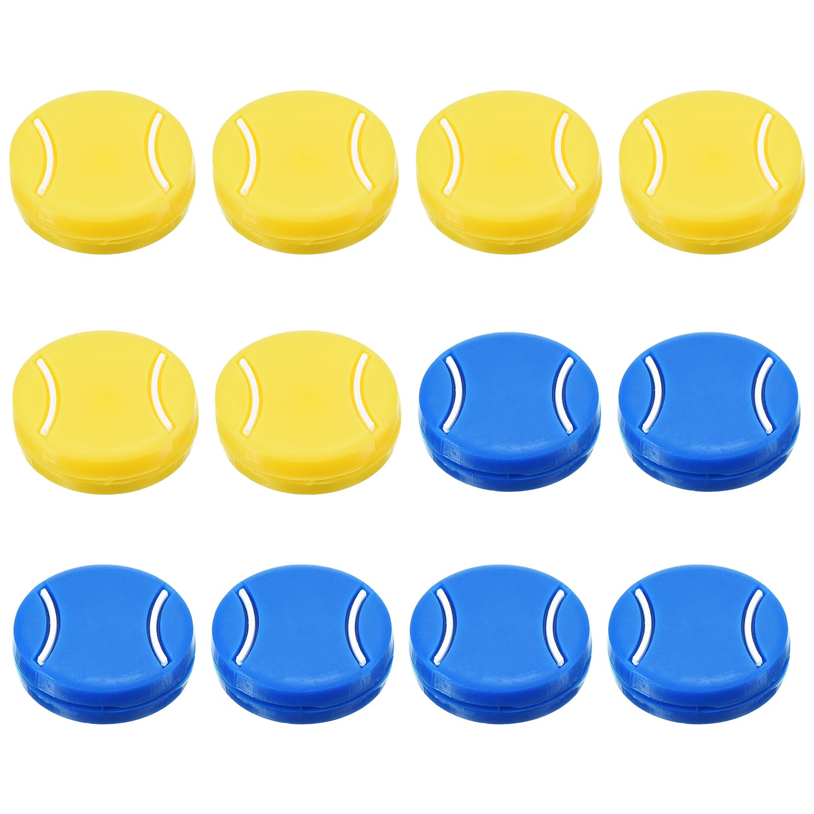 PATIKIL Tennis Racket Vibration Dampener, 12 Pack Tennis Racket Damper Silicone Racket String Shock Damping Absorber for Tennis Racket and String, Yellow/Blue