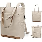 GOLF QUALITY Convertible Laptop Backpack for Women Men Carry on Tote Backpack Teacher Bookbag for College Work Nurse Travel Leisure,16 Inch,Apricot