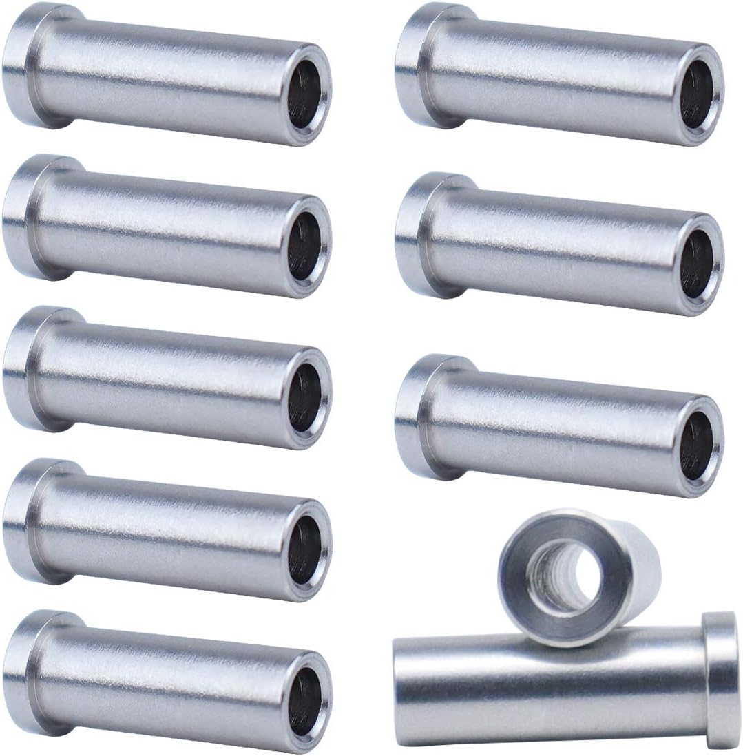 Muzata Stainless Steel Protective Protector Sleeves Grommet for 1/8" Deck Cable Railing Kit