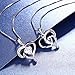 J.Rosée Heart Earrings with 925 Sterling Silver and 3A Cubic Zirconia or Pendent Necklace, 18''+ 2