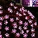 Qedertek Solar Flower String Lights, Cherry Blossom 22ft 50 LED Waterproof Outdoor String Lights for Patio,Lawn,Garden,Holiday and Festivals Decorations (Pink)