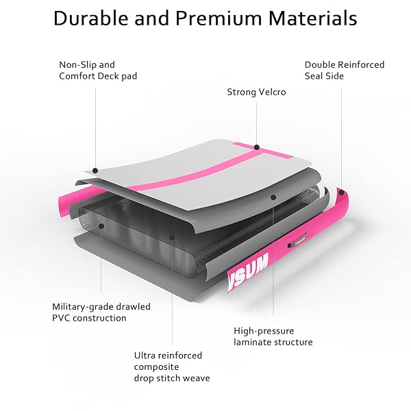 AWSUM AIR GYMNASTICS MAT 10FT/13FT/16FT/20FT/23FT INFLATABLE TUMBLE TRACK MATS 4/8 INCHES THICK TUMBLING MAT WITH ELECTRIC PUMP FOR HOME/GYM