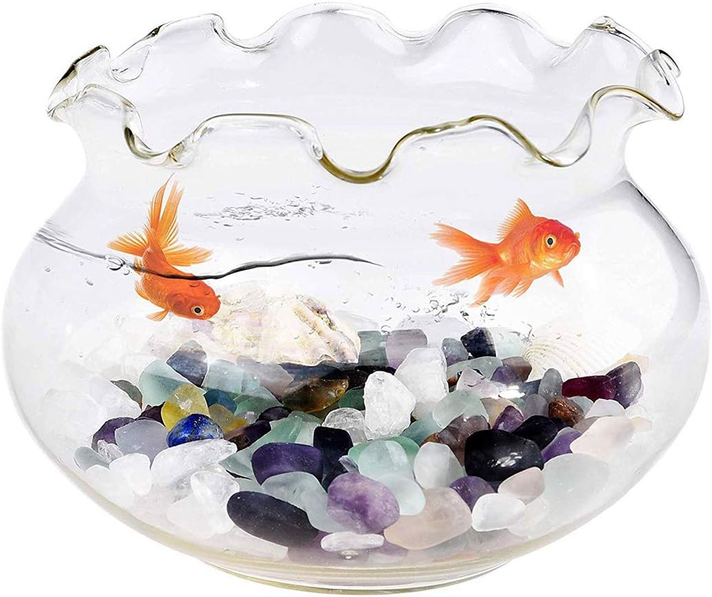 WAYBER Decorative Crystal Pebbles, 1 Lb/460g (Fill 0.9 Cup) Natural Quartz Stones Aquarium Gravel Sea Glass Rock Sand for Fish Turtle Tank/Air Plants Decoration: Home & Kitchen