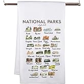 MNIGIU National Parks Gift Kitchen Decor US National Parks Kitchen Tea Towel for Traveler Camper (ABC Towel)