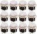 1.5 oz Hexagon Mini Glass Jars with BLACK Lids and Labels (Pack of 24)