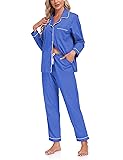 COLORFULLEAF Women's 100% Cotton Long Sleeve Pajama