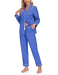 COLORFULLEAF Women's 100% Cotton Long Sleeve Pajama