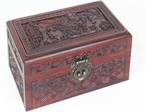 Amazon アクセサリー 収納 アクセサリーケース ジュエリーケース ロッククラスプ ヴィンテージソリッドウッドジュエリー胸とリングネックレスイヤリング 宝箱のための手作りのジュエリーケース Gui9141 ジュエリー収納 オンライン通販