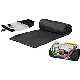 Cloudz Extra Large Airplane Travel Blanket for Your Flight, Car, Camping, Home or Comforting Warmth Anywhere! Includes Warm Cozy Pockets for Your Feet and a Travel Bag - Black