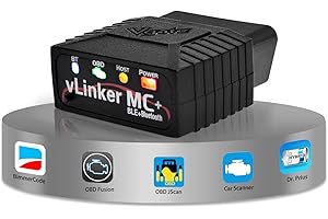 Vgate vLinker MC+ (BT3.0/BLE4.0) OBD2 Scanner Code Reader Diagnostic Scan Tool for Android & iOS & Windows, Black