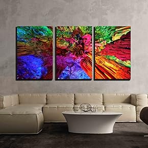 Stalactites of Reed Flute Caves in Guilin China x3 Panels