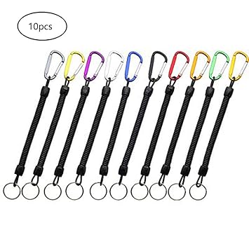 Sprießen 10 Pcs Elastisch Angeln Lanyards Boating Seile Kajak Sichere Zangen,Karabiner,Fisch Werkzeuge Fishing Tackle Zubehör