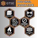 GTSE 50mm x 33m Black Floor Tape PVC Vinyl Safety Marking 0.15mm Thick view 8