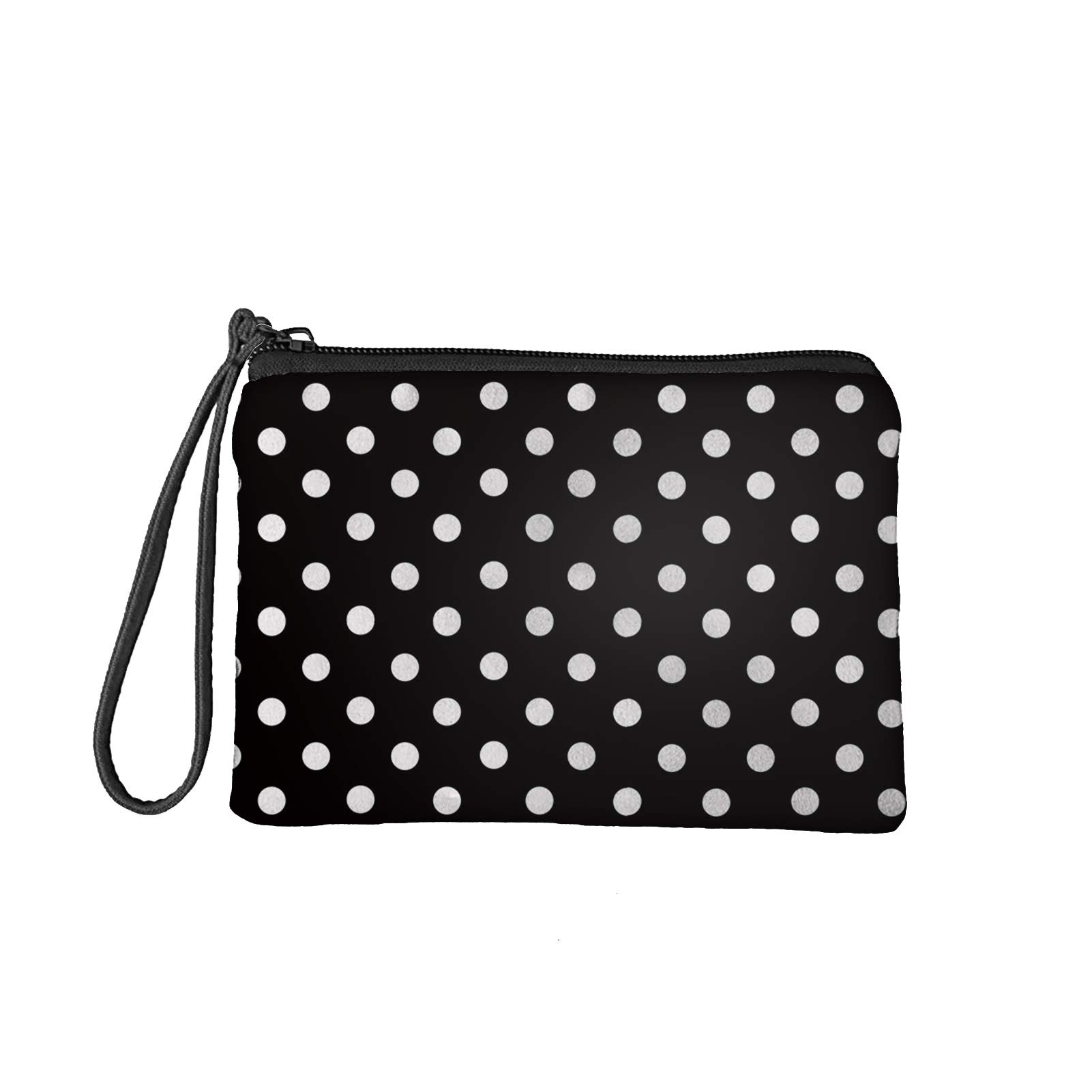 Pizding Change Purse Wallets Small Coin Purse Coin Clips Clutch Handbag for Girls Lady Polka Dot Pattern Zipper Bags for Purse Flannel