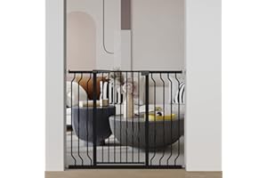 WAOWAO 40.55 inch Extra Tall 29.92-63.77 inches Wide Baby Gate Dog Pet Cat Gate Pressure Mounted Walk Through Swing Auto Clos