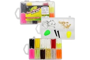 Trout Magnet Original 142-Piece Trout Fishing Gear Kit - 120pc Grub Lures with Neon Bait, 20 Hooks, 2 Floats - High Grade Trout Magnet Kit for Freshwater and Saltwater Fishing