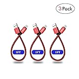 Short USB Type C Cable Pasway 3 Pack 1FT USB C to USB 3.0 Charger Cable Fast Cha