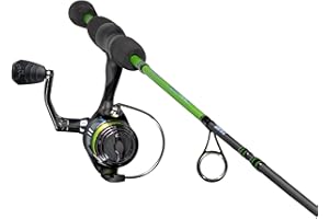 Lew's Crappie Thunder Spinning Reel and Fishing Rod Combo, 2-Piece IM6 Graphite Blank, Right or Left-Hand Retrieve, Crappie Thunder Green